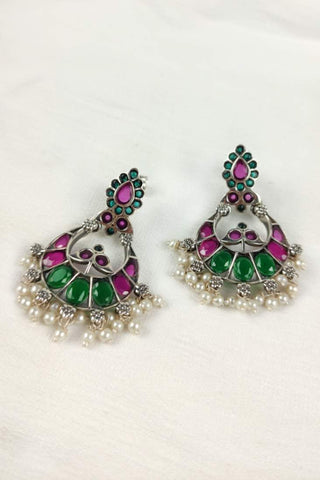 light weight chandbali earrings - Johny Silver