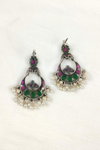 light weight chandbali earrings - Johny Silver