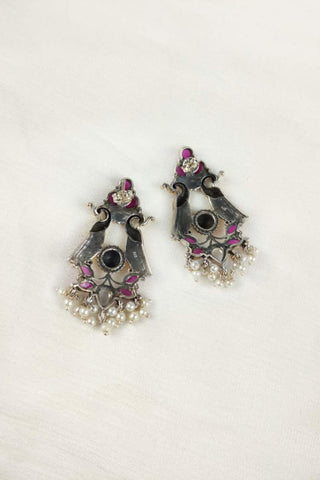 peacock earrings - Johny Silver