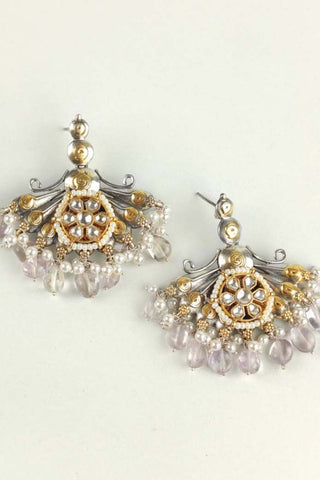 handmade kundan earrings - Johny Silver