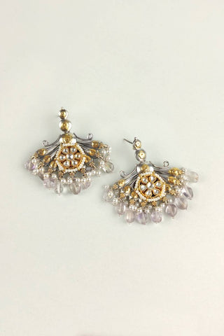 handmade kundan earrings - Johny Silver
