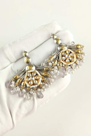 handmade kundan earrings - Johny Silver