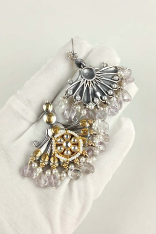 handmade kundan earrings - Johny Silver