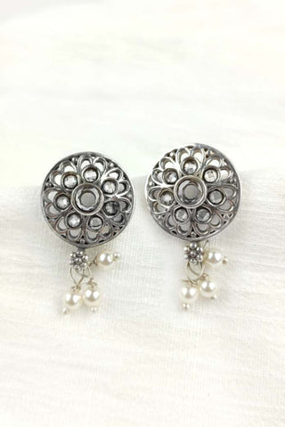 stud earrings || silver flower earrings - Johny Silver
