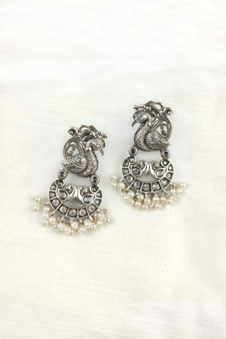 peacock design earrings - Johny Silver