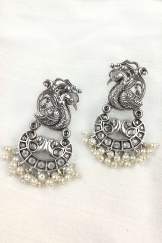 peacock design earrings - Johny Silver
