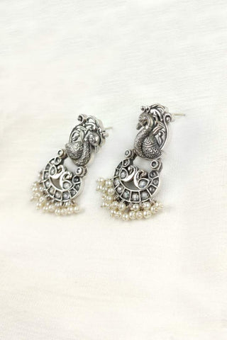 peacock design earrings - Johny Silver