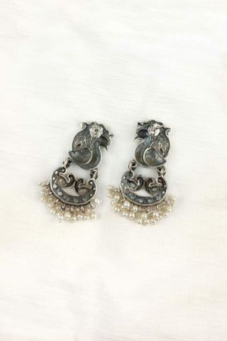 peacock design earrings - Johny Silver