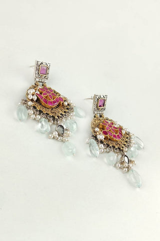 antique gold kundan earrings - Johny Silver