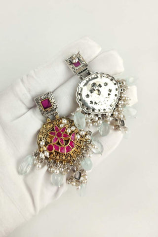 antique gold kundan earrings - Johny Silver