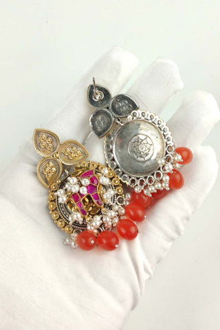 pachi kundan earrings - Johny Silver