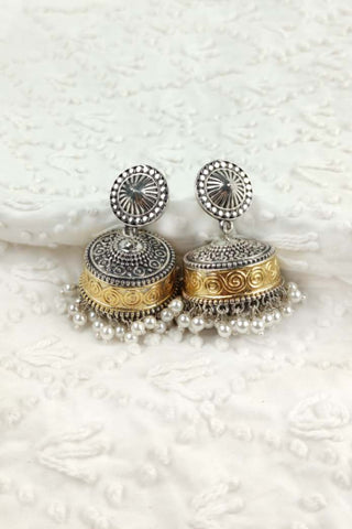 antique jhumka earrings - Johny Silver