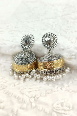 antique jhumka earrings - Johny Silver