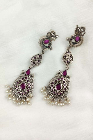 earrings with peacock design - Johny Silver