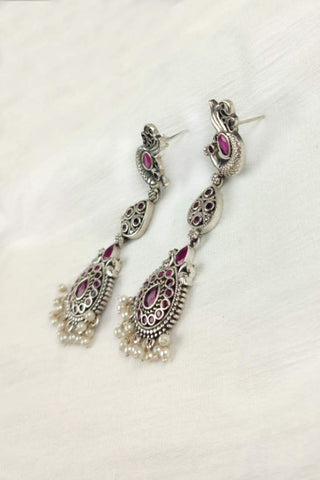 earrings with peacock design - Johny Silver