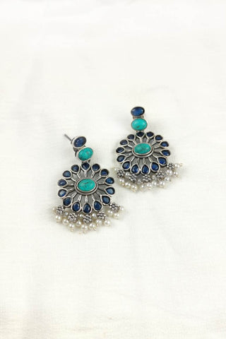 blue stone earrings - Johny Silver