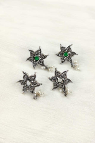 mango stud earrings || mango silver earrings - Johny Silver