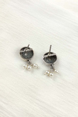 sterling silver round stud earrings - Johny Silver