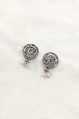 sterling silver circle earrings || mandala earrings silver - Johny Silver