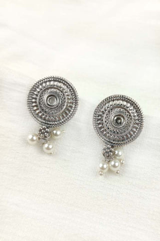 sterling silver circle earrings || mandala earrings silver - Johny Silver
