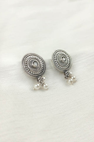 sterling silver circle earrings || mandala earrings silver - Johny Silver