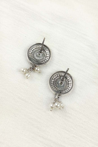 sterling silver circle earrings || mandala earrings silver - Johny Silver