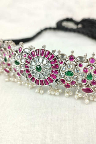 chokar necklace set | green kemp necklace - Johny Silver