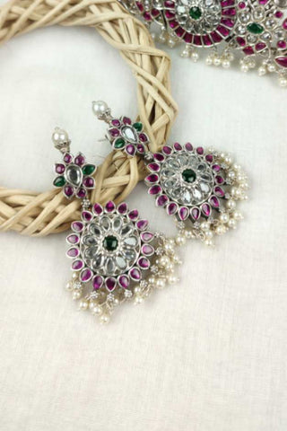 chokar necklace set | green kemp necklace - Johny Silver