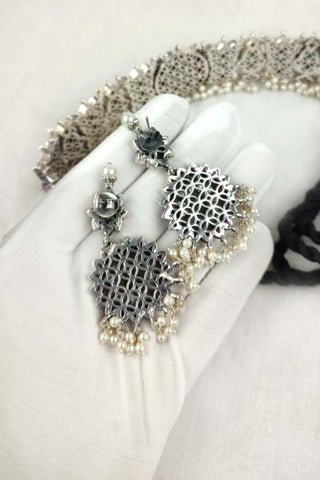 chokar necklace set | green kemp necklace - Johny Silver