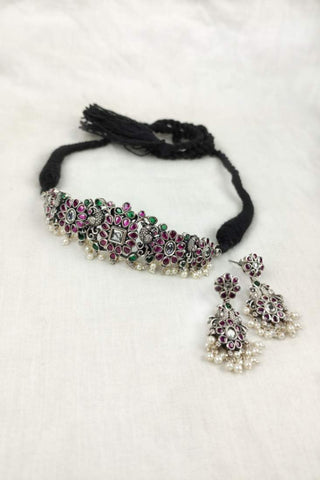 peacock design choker necklace - Johny Silver