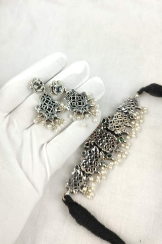 peacock design choker necklace - Johny Silver