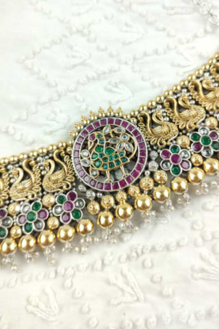 traditional antique choker necklace gold - Johny Silver