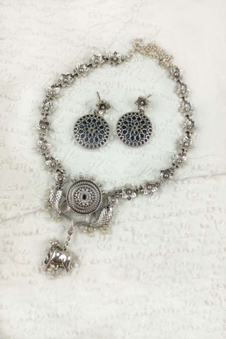 long silver statement necklace - Johny Silver