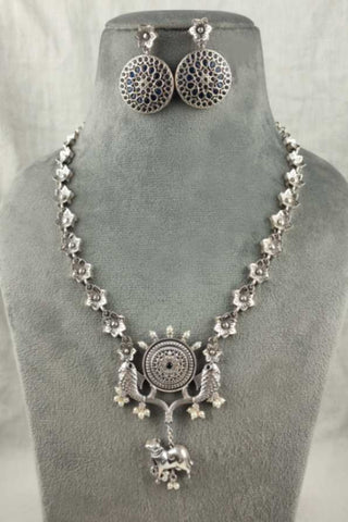 long silver statement necklace - Johny Silver