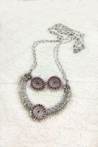 antique fancy pendant set | | half moon pendant - Johny Silver