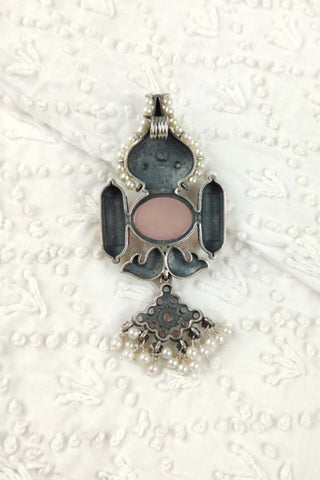 pink rose quartz pendant | gold snook pendant - Johny Silver