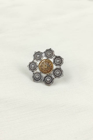 two tone silver ring - Johny Silver