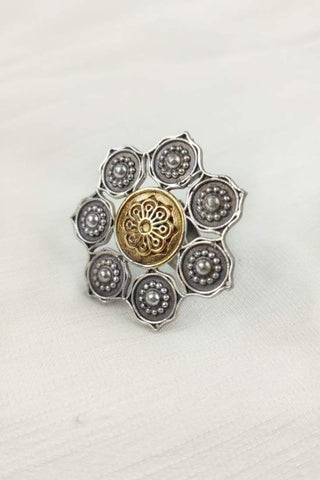 two tone silver ring - Johny Silver