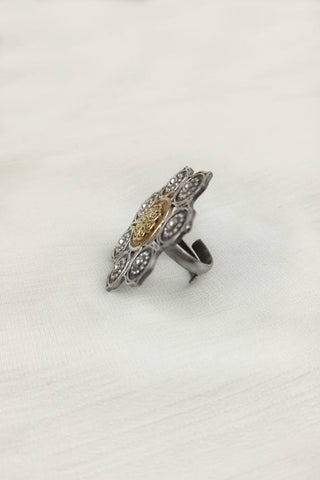 two tone silver ring - Johny Silver