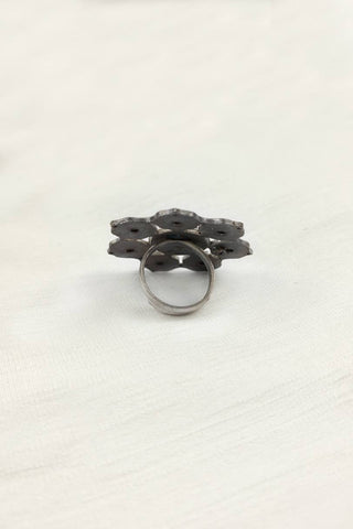 two tone silver ring - Johny Silver