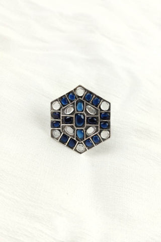 hexagon shape ring - Johny Silver