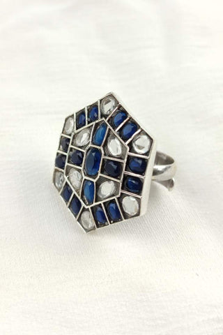 hexagon shape ring - Johny Silver