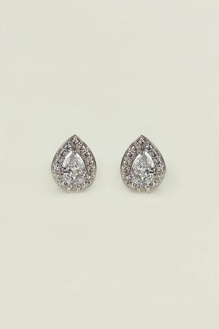 pear shape stud earrings | Simply CZ Stud Earrings - Johny Silver