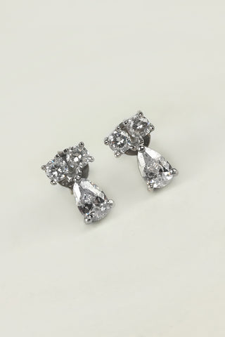Water Drop stud earrings | cubic zirconia drop earrings - Johny Silver