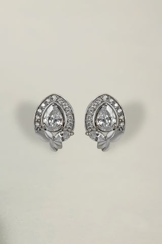cz flower earring | stud earrings for women - Johny Silver