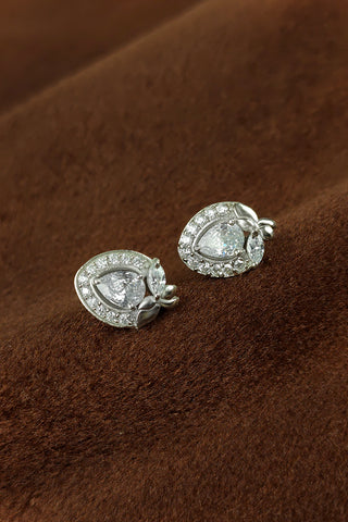 cz flower earring | stud earrings for women - Johny Silver
