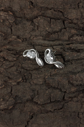 infinity stud earrings | cubic zirconia stud earrings - Johny Silver