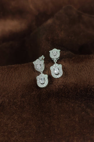 cz silver earrings | dangle stud earrings - Johny Silver
