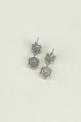 cz silver earrings | dangle stud earrings - Johny Silver