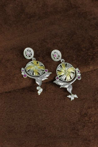 sterling silver leaf earrings
